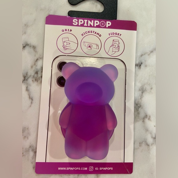 NWT! 💜 Teddy bear phone grip disc (Pop-socket) cell accessory 🔥 HOST PICK ITEM - Picture 1 of 8